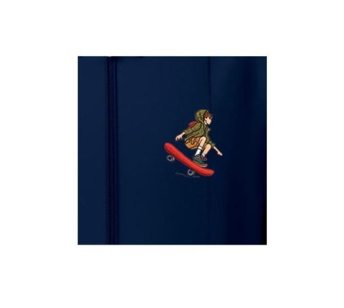 Grembiule scuola elementare da bambino con zip blu skateboard