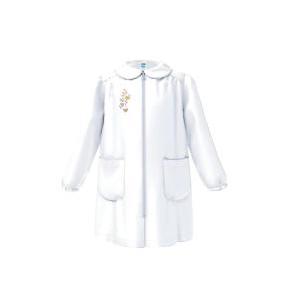 Grembiule bambina siggi bianco con zip disegno cuoricini