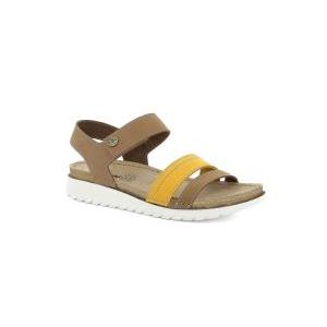 Sandali donna  con fascia a strappo marrone