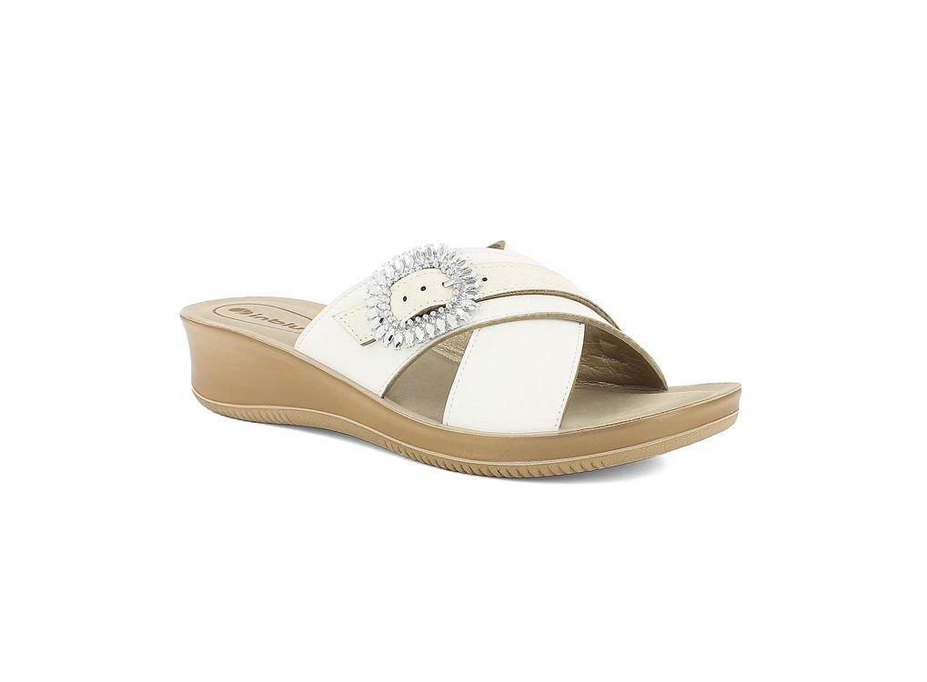 Ciabatte con zeppa Inblu donna bianco