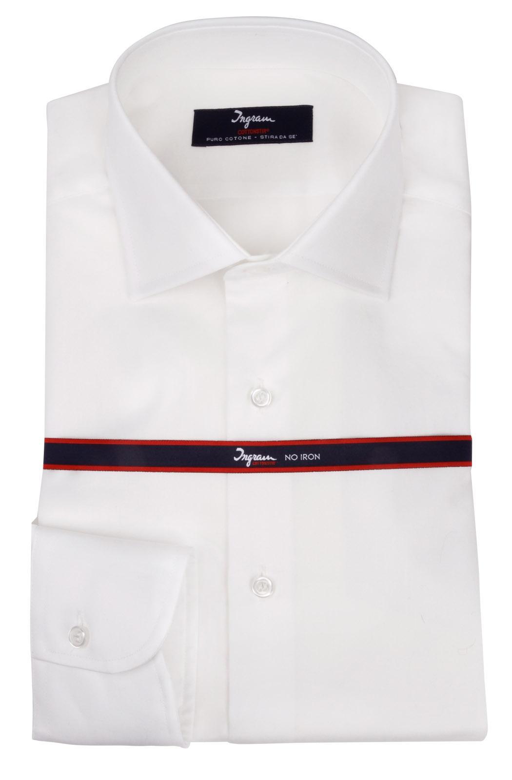 Camicia Ingram Regular Fit No Stiro bianco