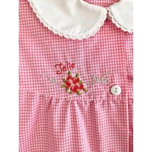 Grembiule asilo da bambina fiori  rosa