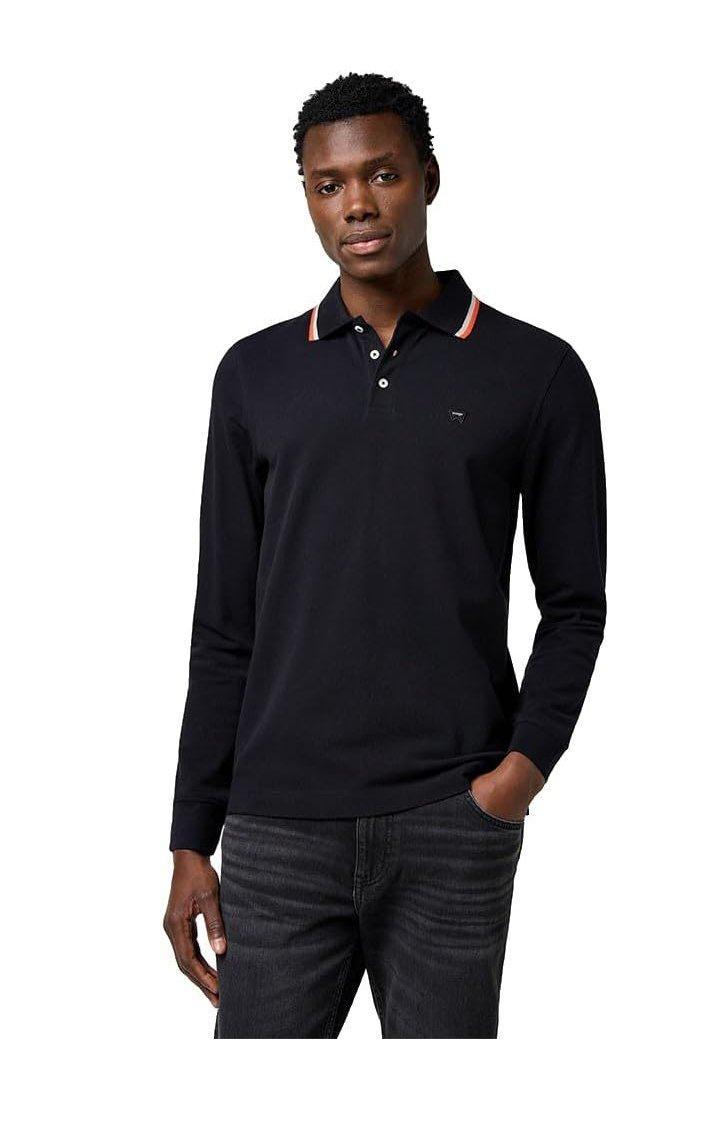 Polo manica lunga in cotone Wrangler uomo