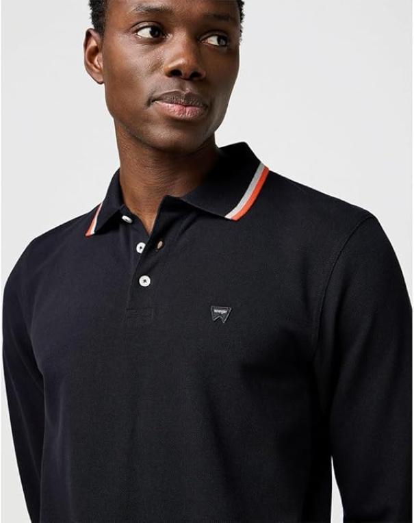 Polo manica lunga in cotone Wrangler uomo