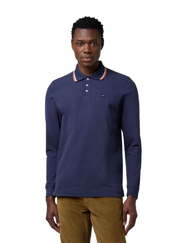 Polo manica lunga in cotone Wrangler uomo