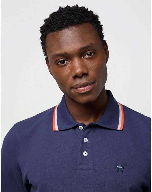 Polo manica lunga in cotone Wrangler uomo
