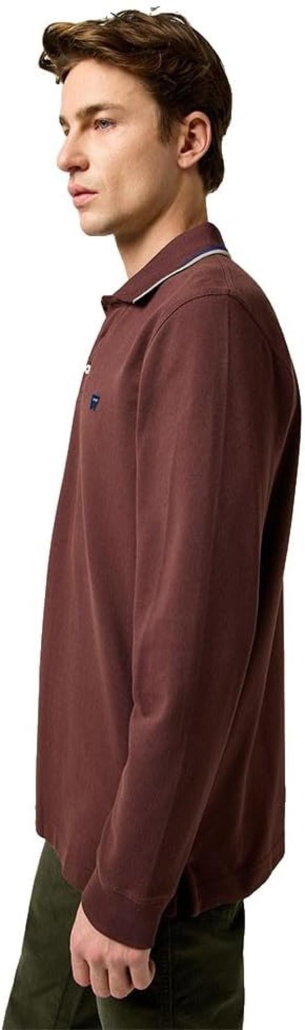 Polo manica lunga in cotone Wrangler uomo