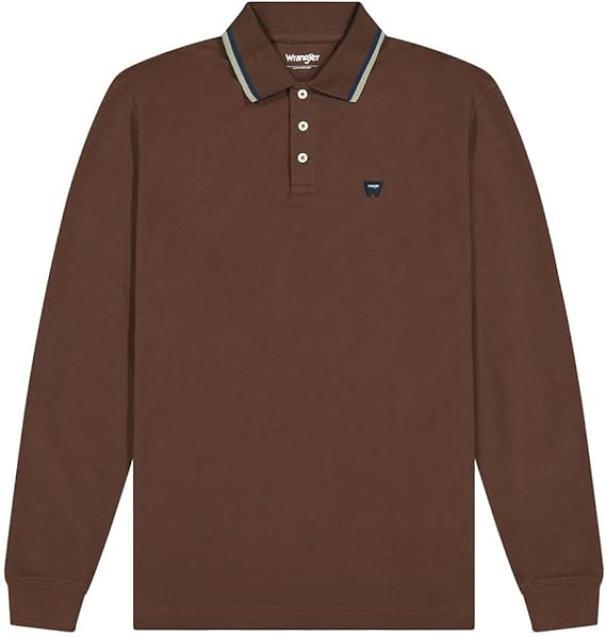 Polo manica lunga in cotone Wrangler uomo