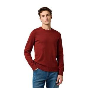 Maglioncino girocollo  uomo rosso mattone