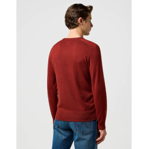 Maglioncino girocollo  uomo rosso mattone
