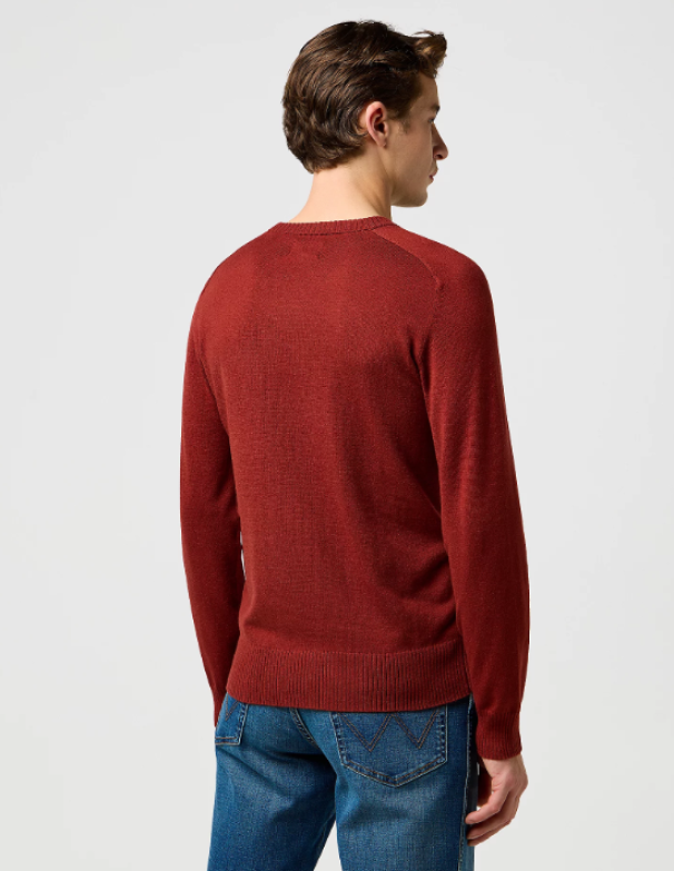 Maglioncino girocollo Wrangler uomo ROSSO MATTONE