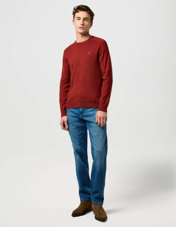 Maglioncino girocollo Wrangler uomo ROSSO MATTONE