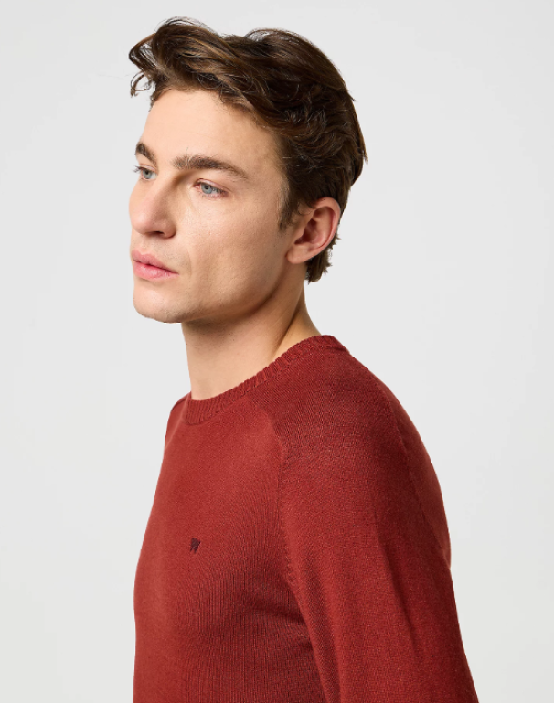 Maglioncino girocollo Wrangler uomo ROSSO MATTONE