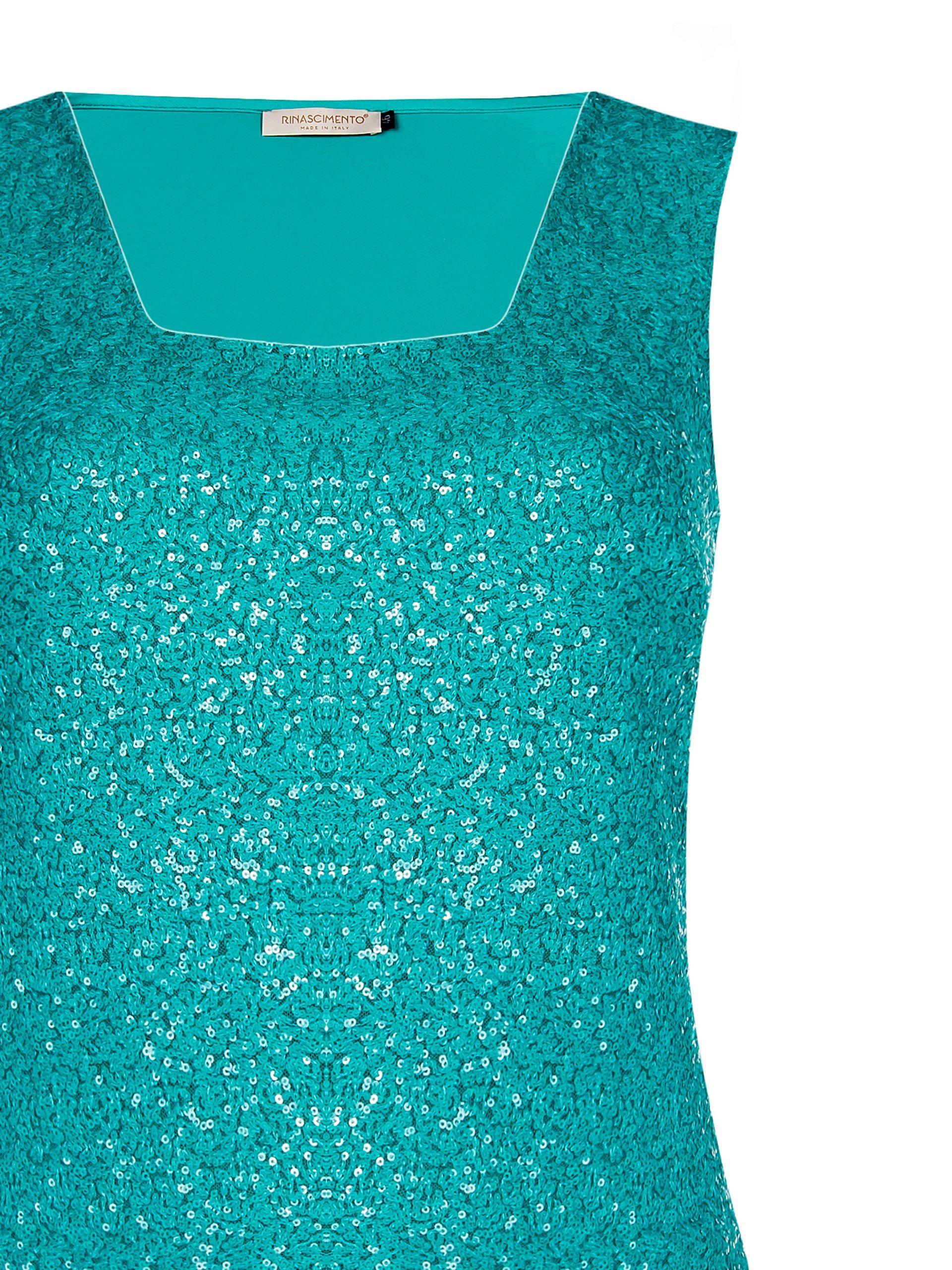 Top pailettes verde acquamarina Rinascimento Curvy donna