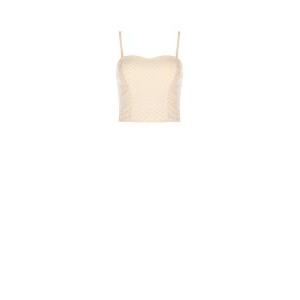 Top bustier donna a pois beige