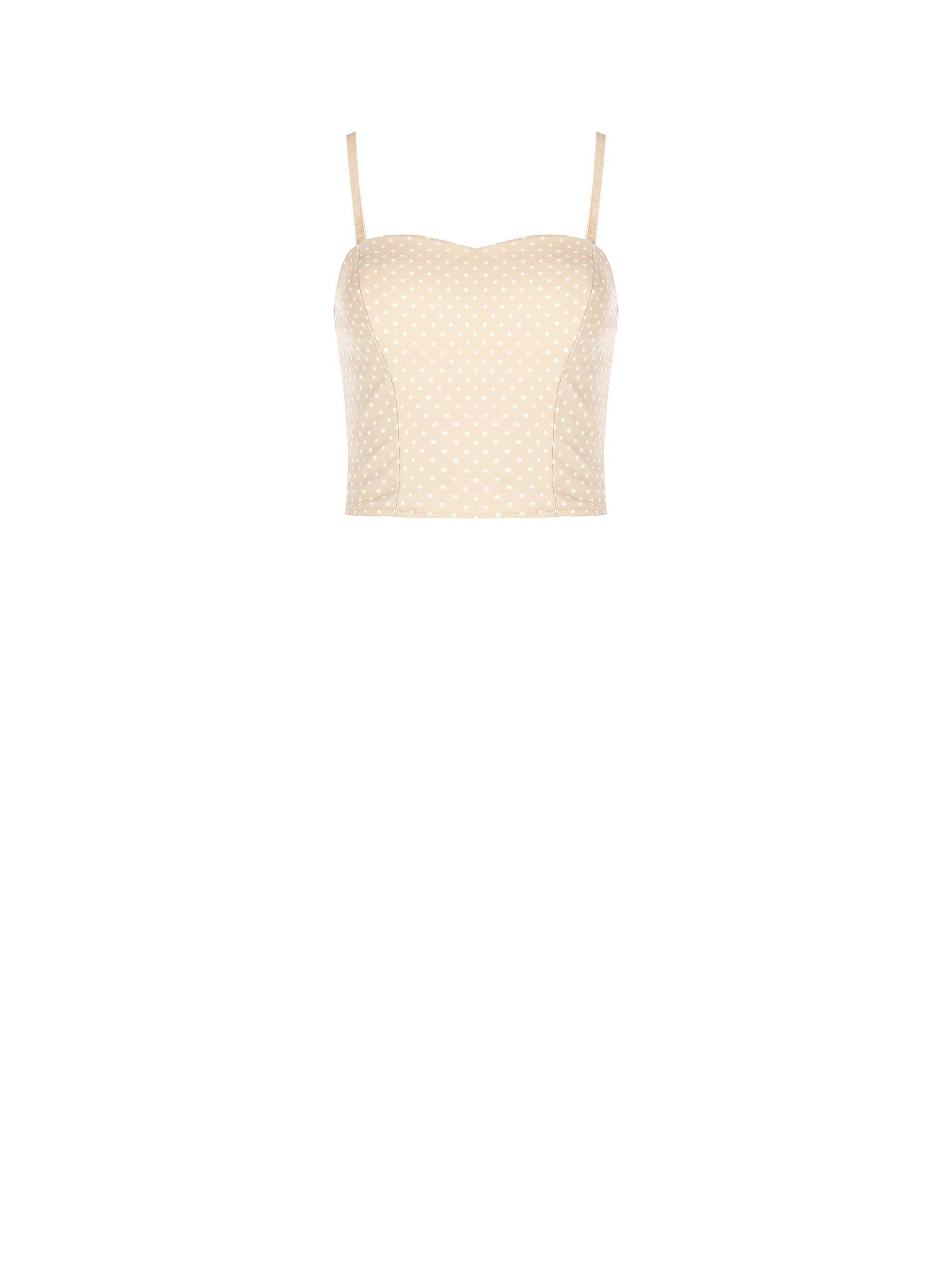 Top bustier donna a pois beige Rinascimento