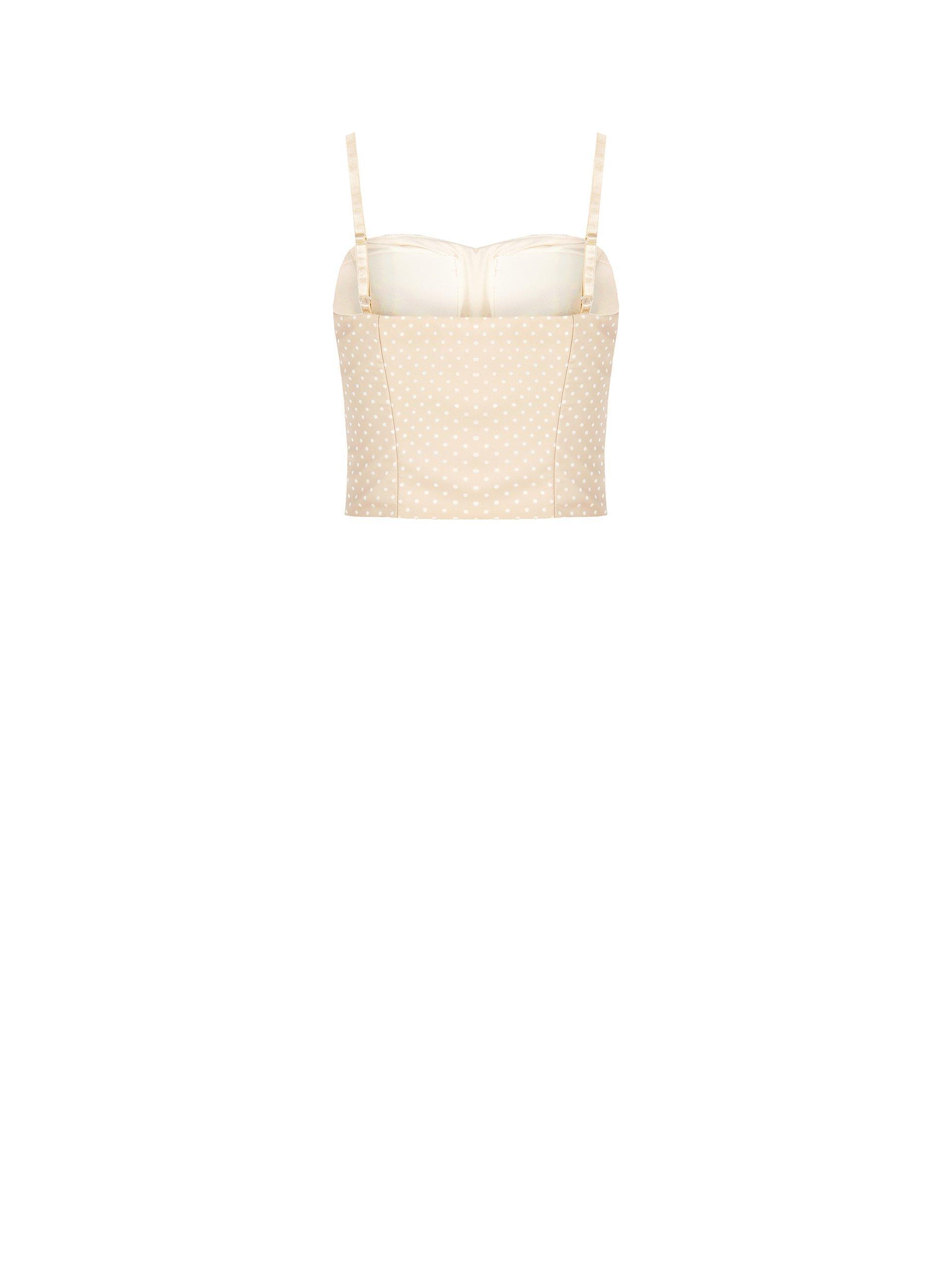 Top bustier donna a pois beige Rinascimento