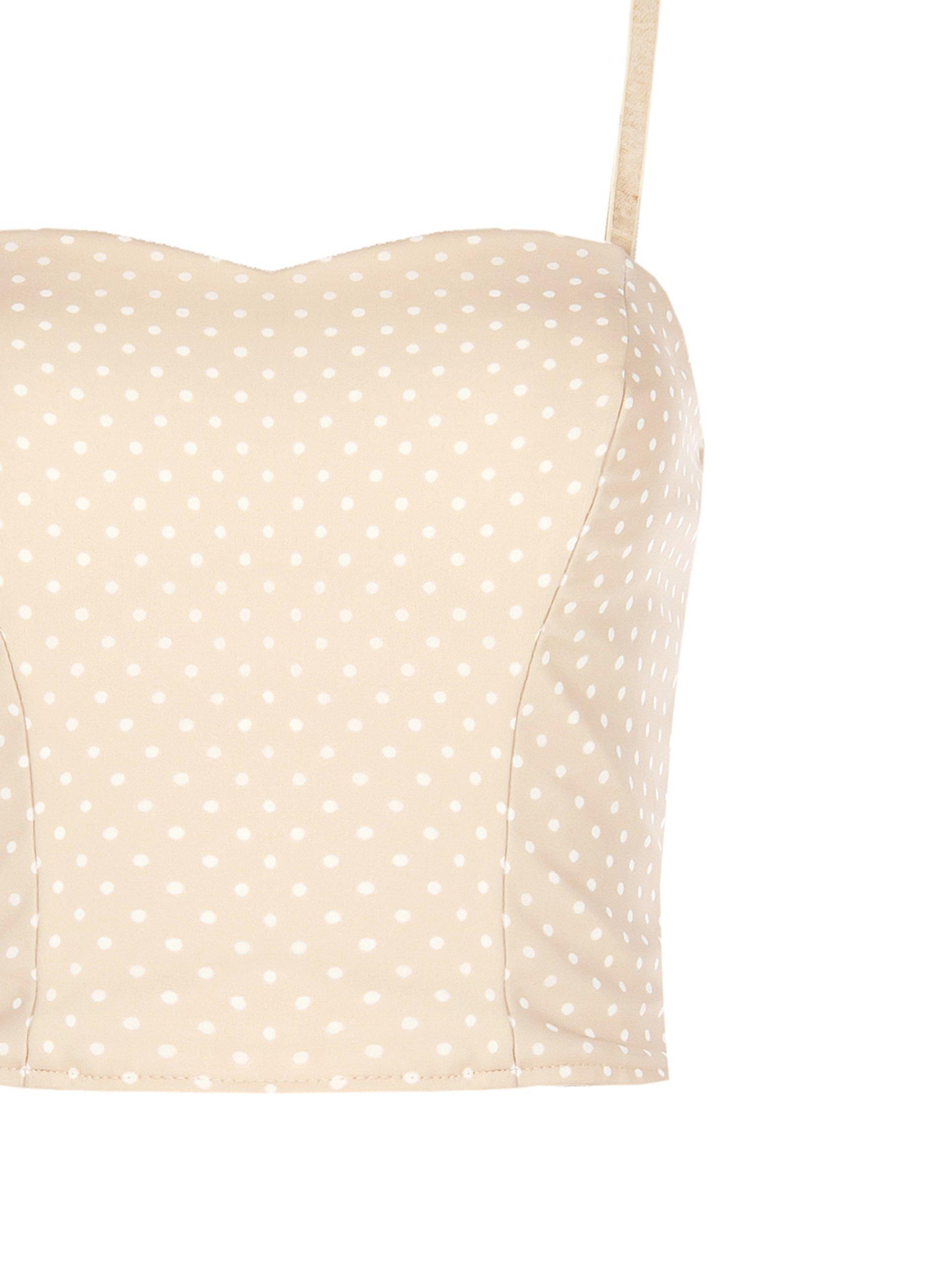 Top bustier donna a pois beige Rinascimento