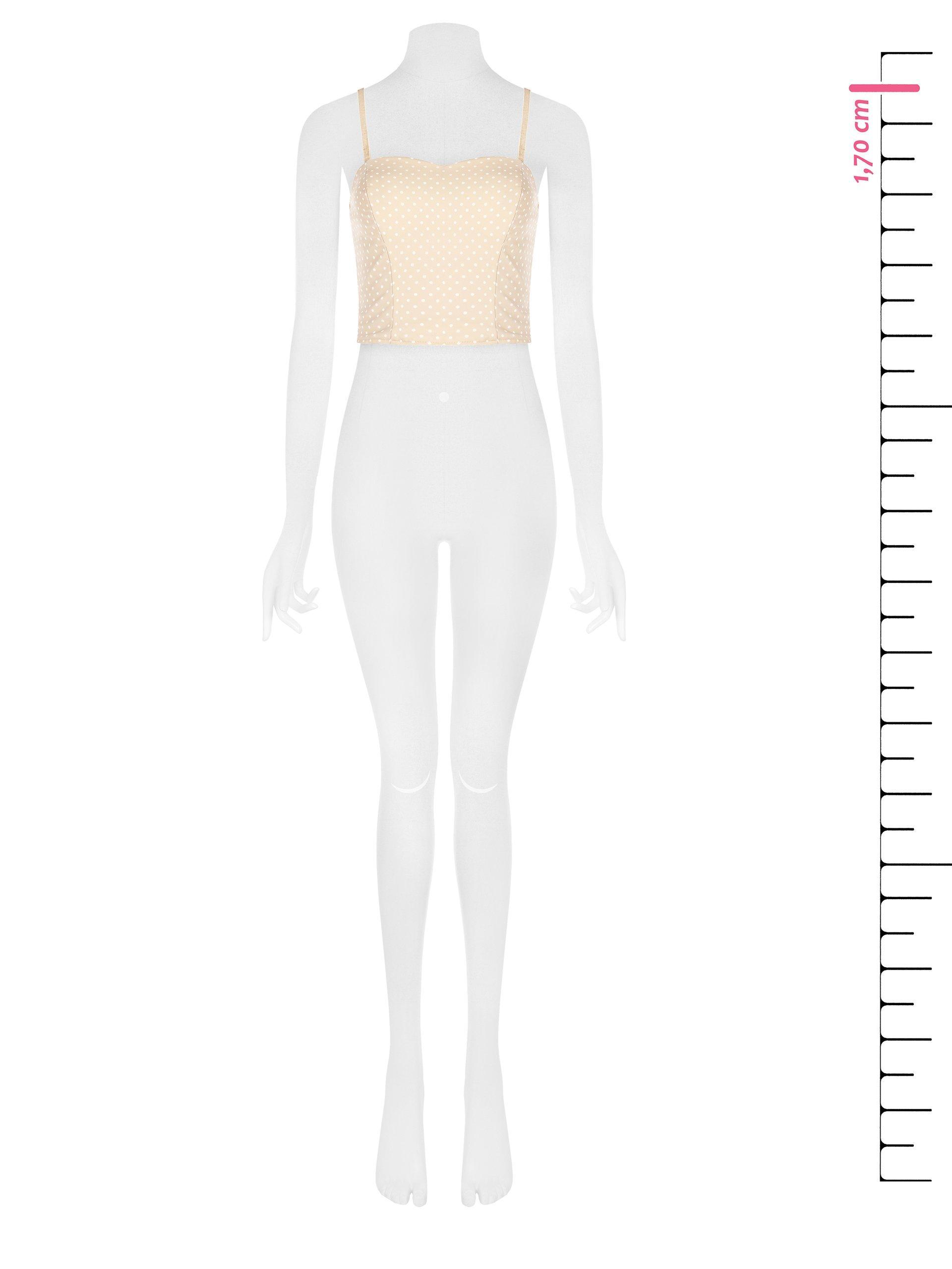 Top bustier donna a pois beige Rinascimento