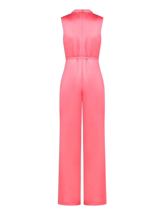 Tuta intera larga in raso Rinascimento rosa