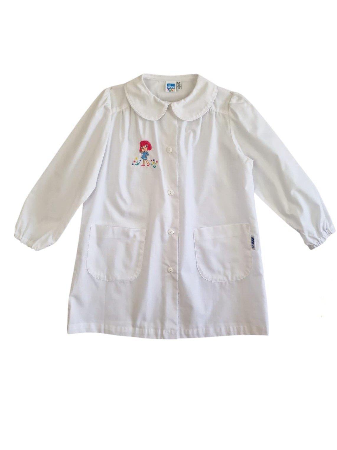 Grembiule scuola elementare da bambina Siggi bianco