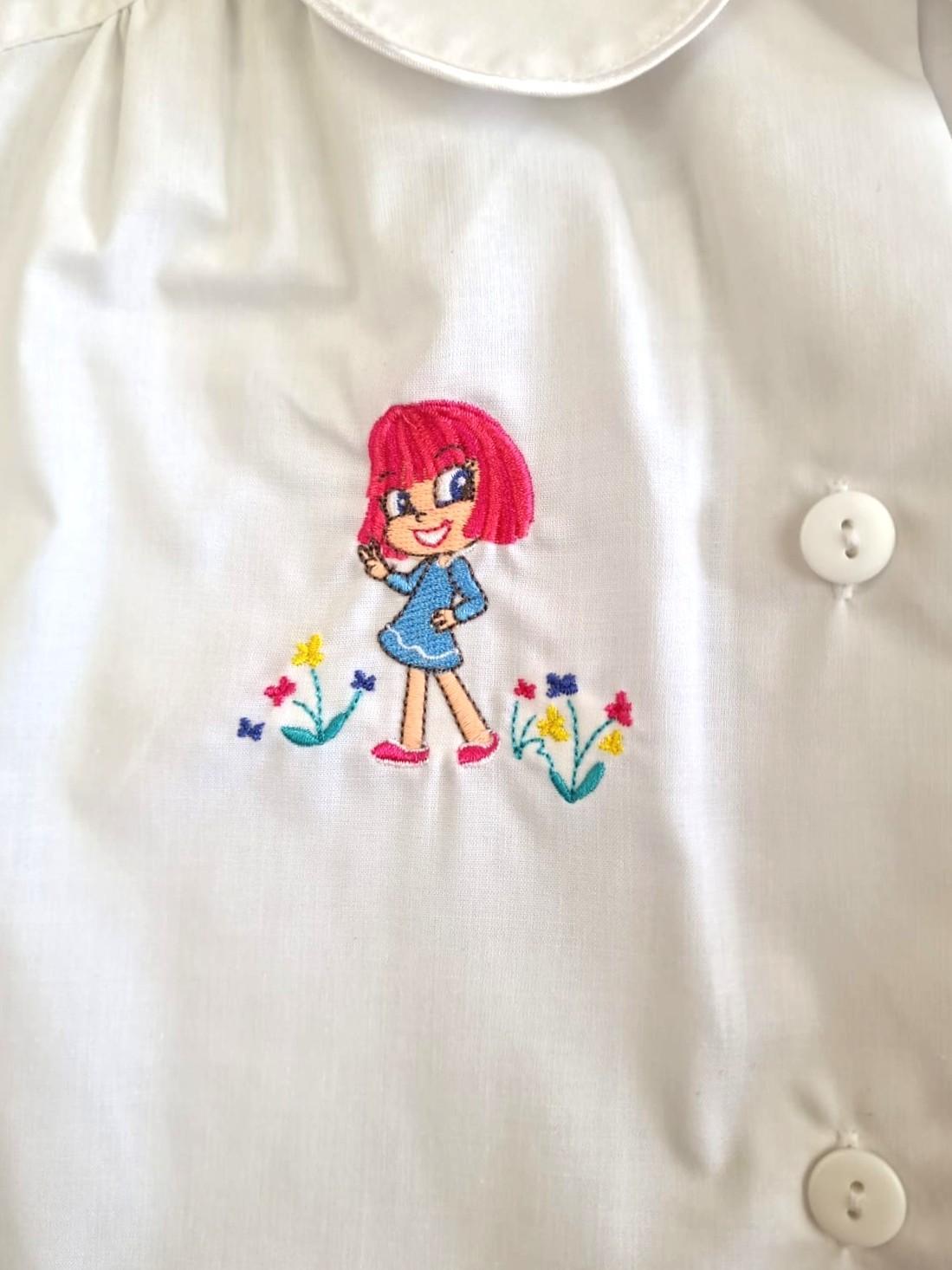 Grembiule scuola elementare da bambina Siggi bianco
