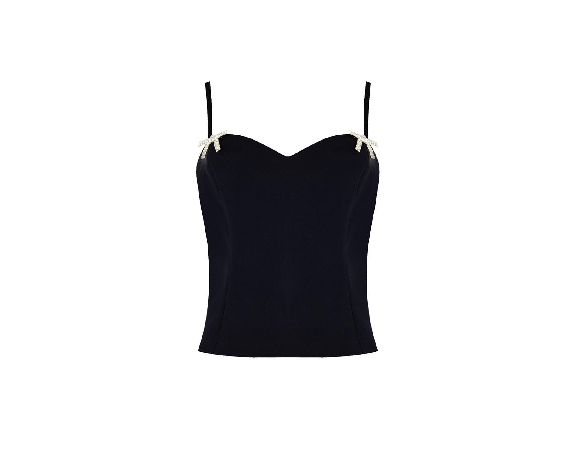 Top bustier con spille a fiocco strass Rinascimento