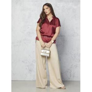 Blusa in raso rosso  curvy