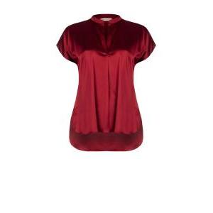 Blusa in raso rosso  curvy