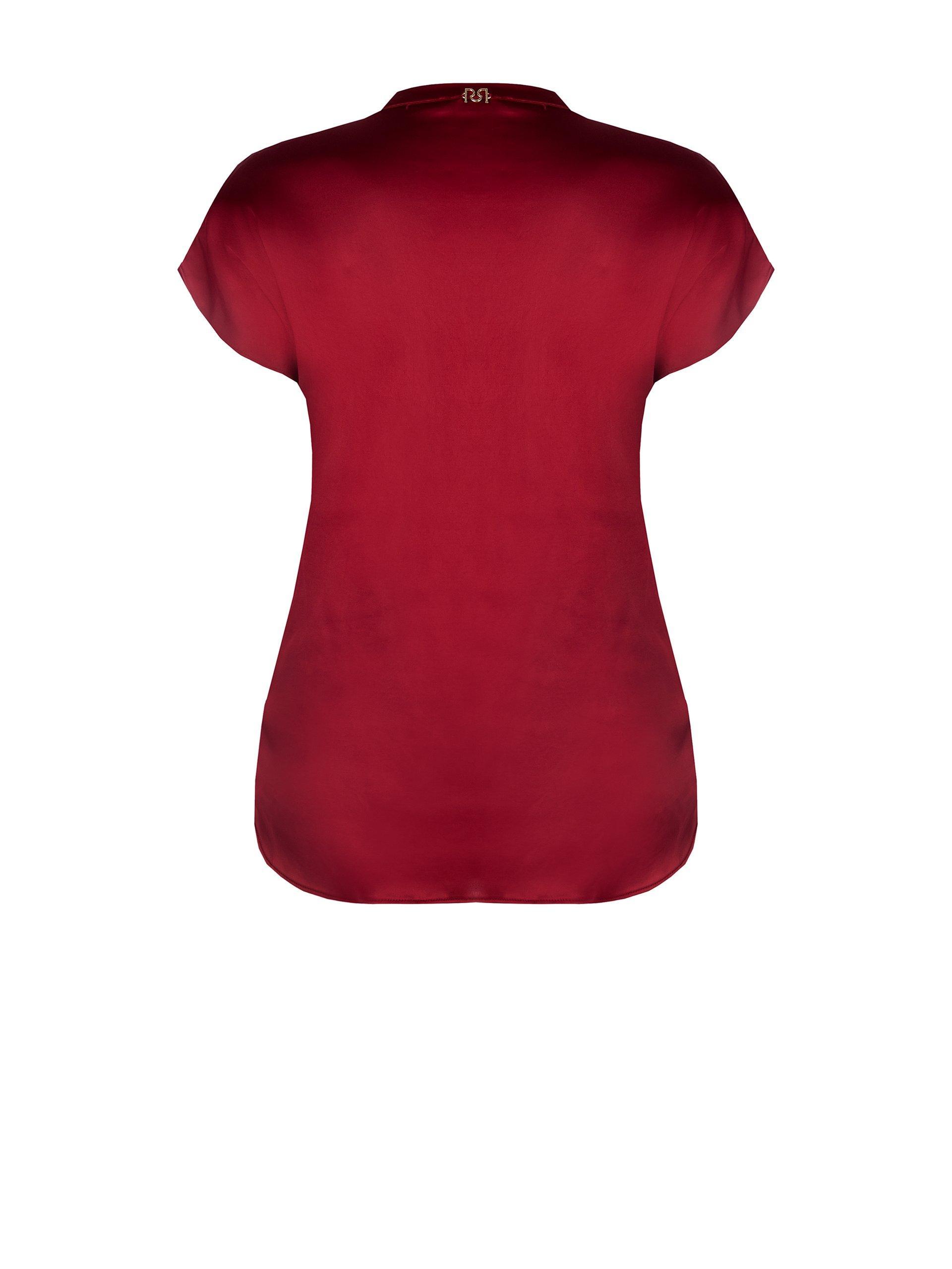 Blusa in raso rosso Rinascimento curvy