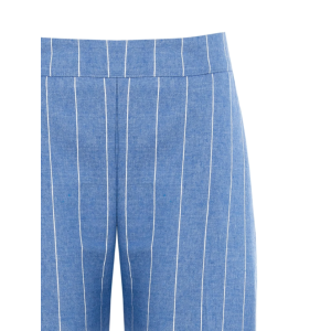 Pantaloni palazzo in denim gessato