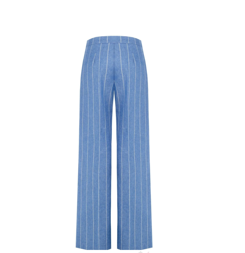 Pantaloni palazzo in denim gessato Rinascimento