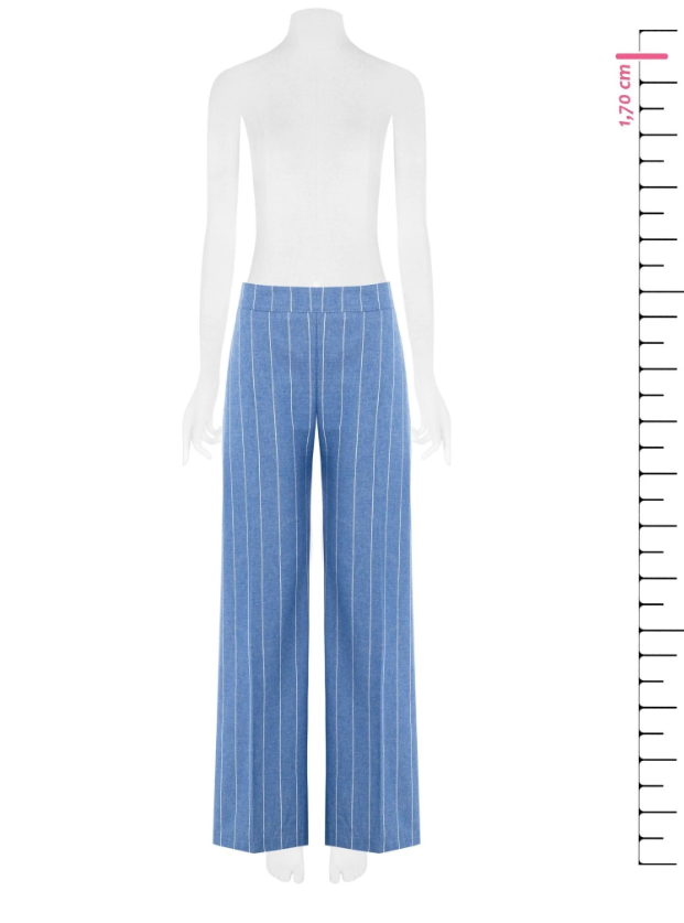 Pantaloni palazzo in denim gessato Rinascimento