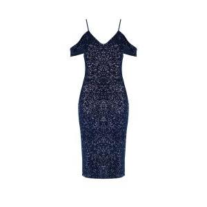 Abito tubino in paillettes  blu