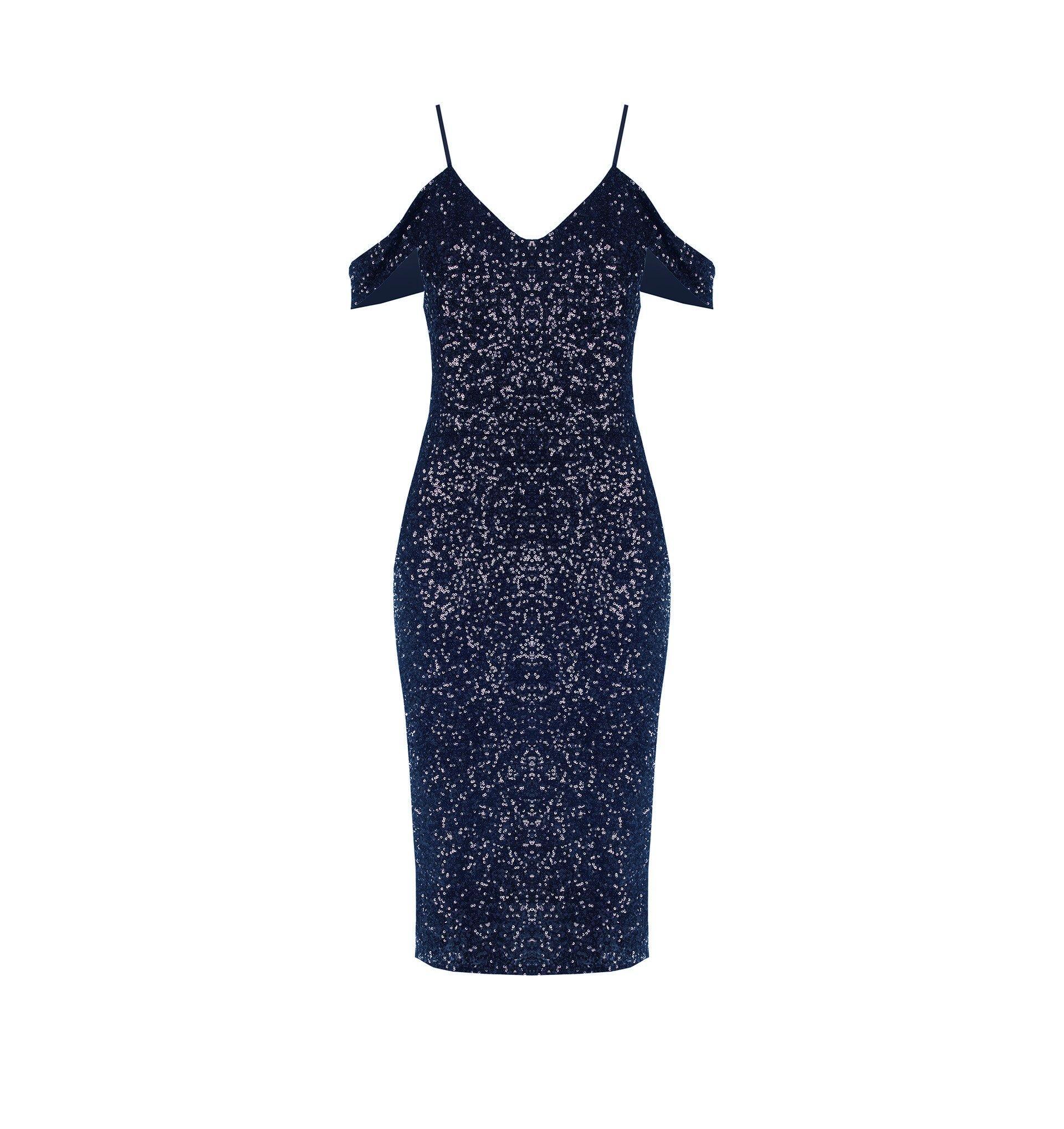 Abito tubino in paillettes Rinascimento blu