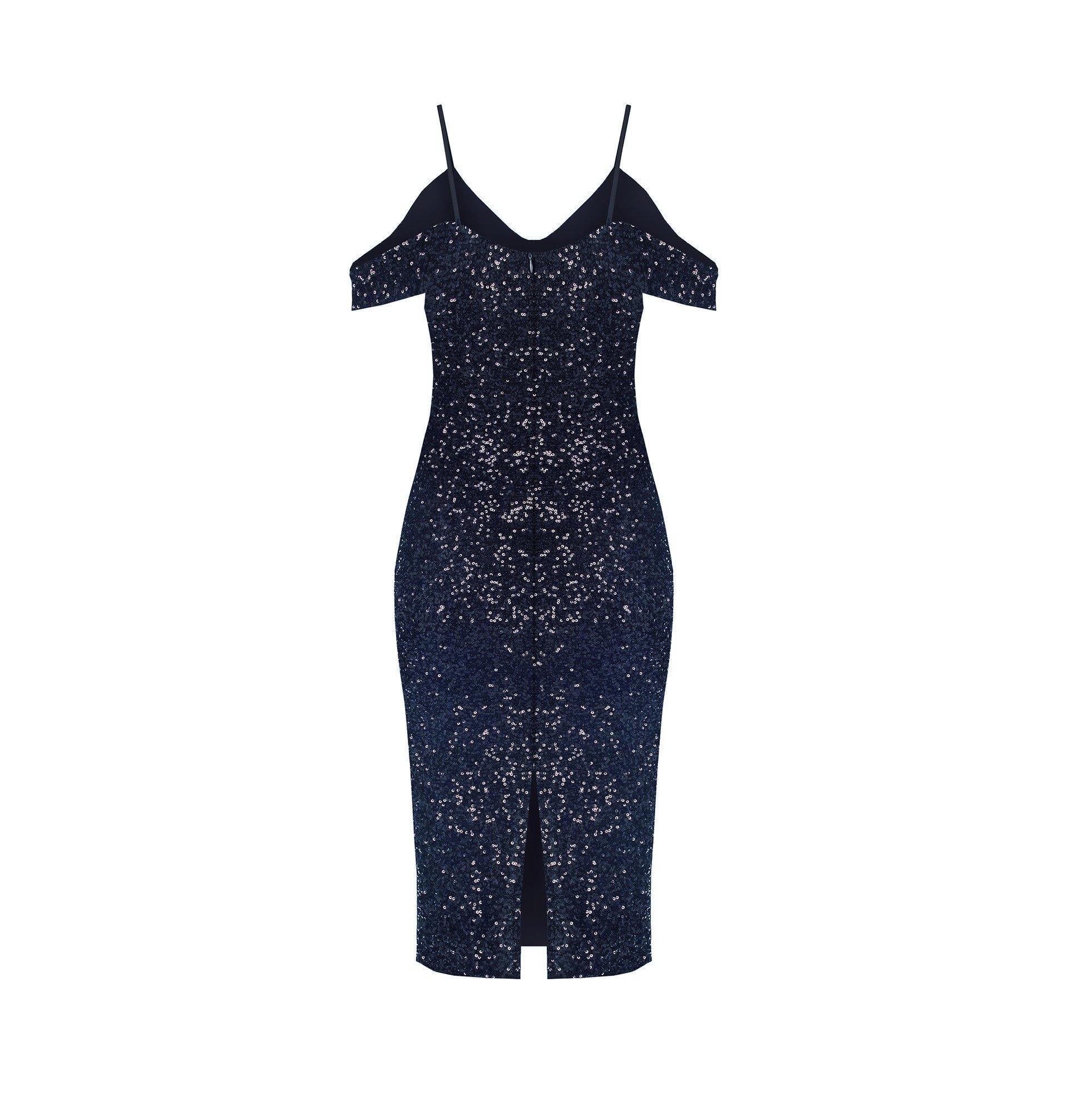 Abito tubino in paillettes Rinascimento blu