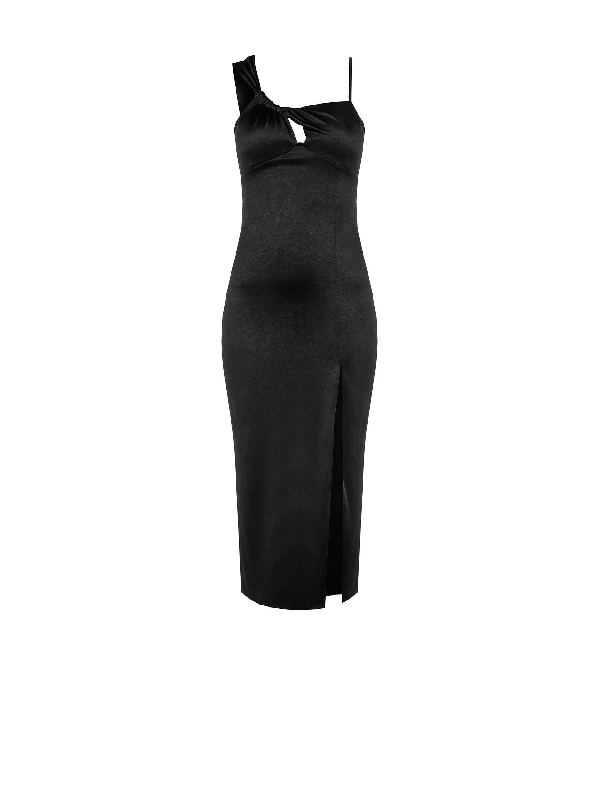 Abito tubino in maglia lucida nero Rinascimento