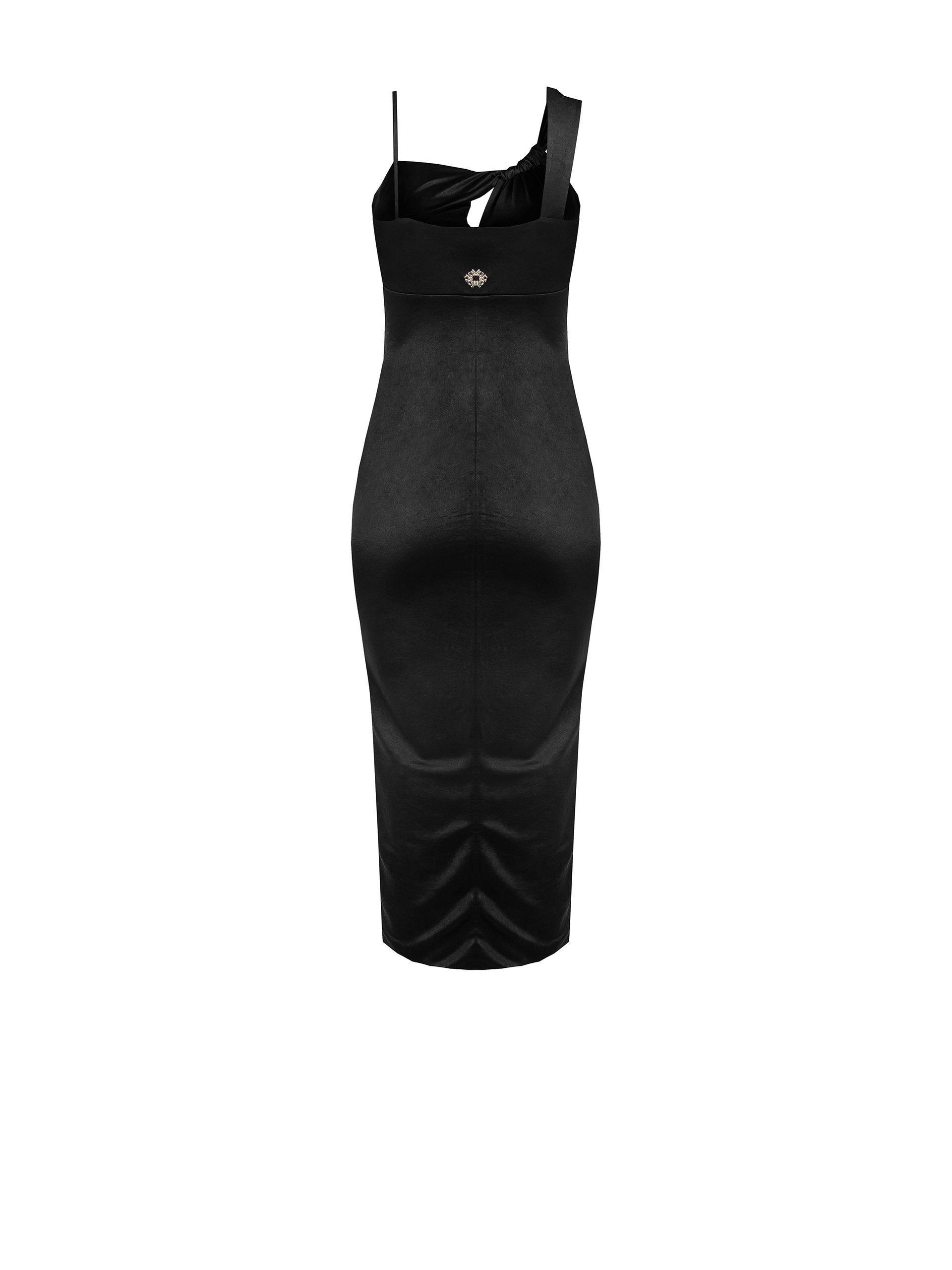 Abito tubino in maglia lucida nero Rinascimento