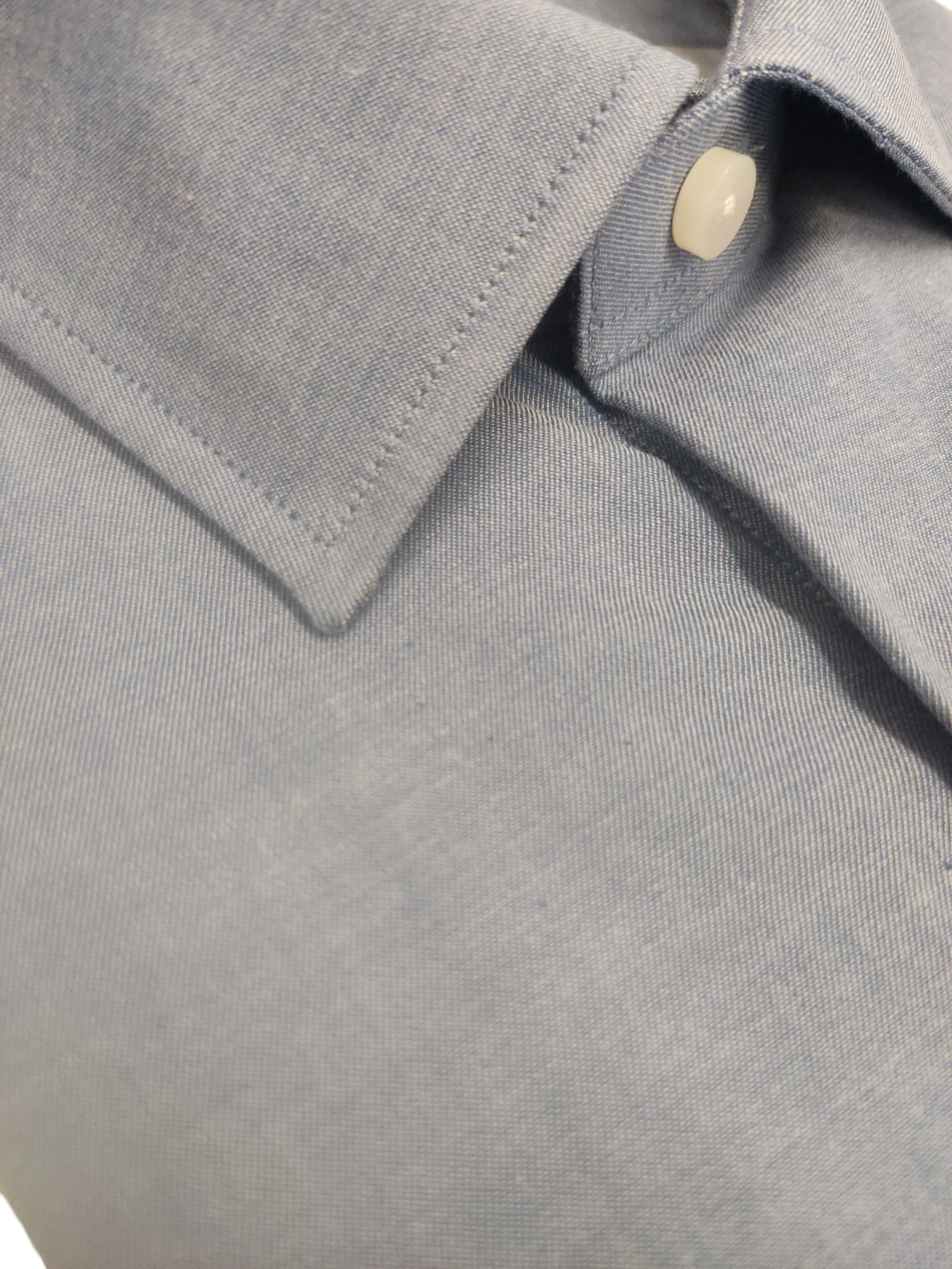 oleandro camicia twill elasticizzata collo italiano custom fit  celeste - foto 2