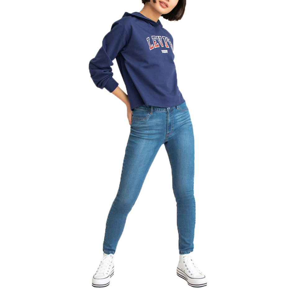 Felpa con cappuccio cotone garzato Levi's ragazza