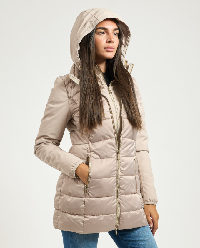 Giubbotto donna Yes Zee trapuntato con cappuccio