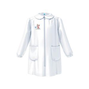 Grembiule scuola bimba con zip ricamo gatto pet bianco
