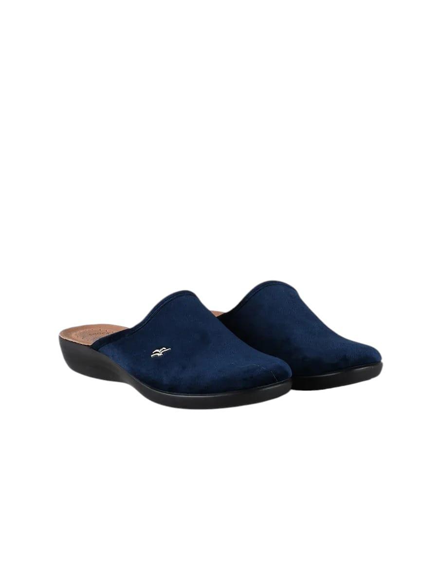 Pantofole donna in velluto blu Fly Flot