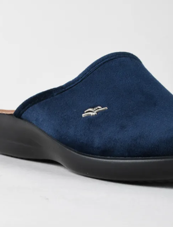 Pantofole donna in velluto blu Fly Flot