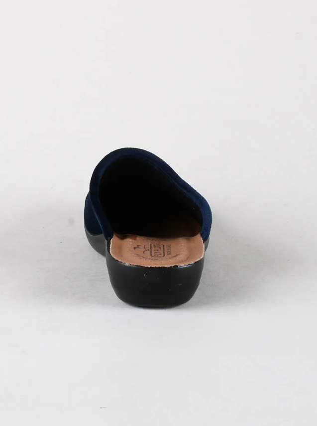 Pantofole donna in velluto blu Fly Flot