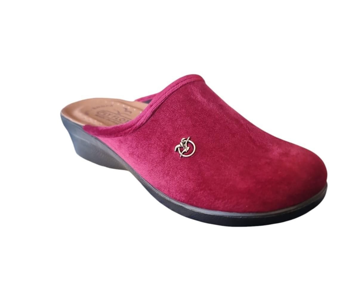Pantofole donna in velluto bordeaux Fly Flot