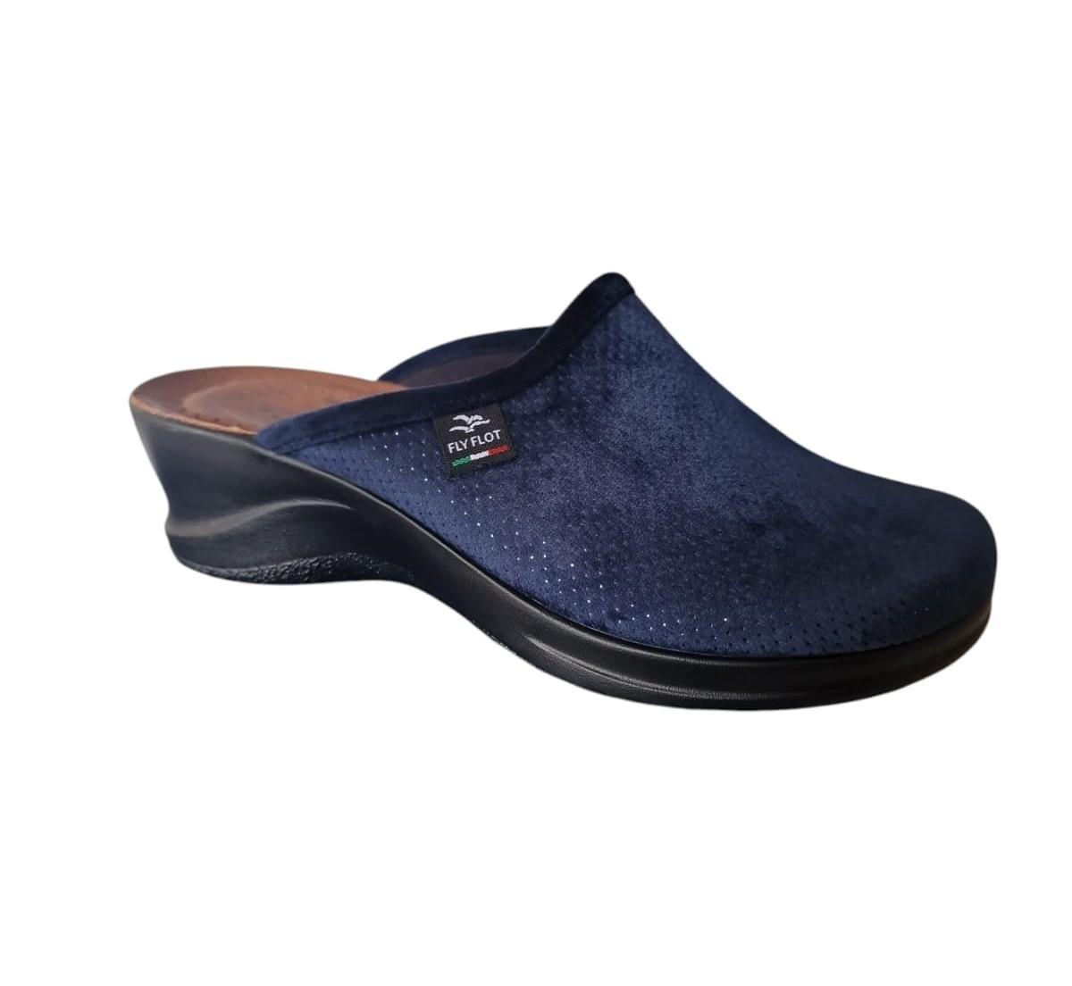 Pantofole da donna Fly Flot velluto blu