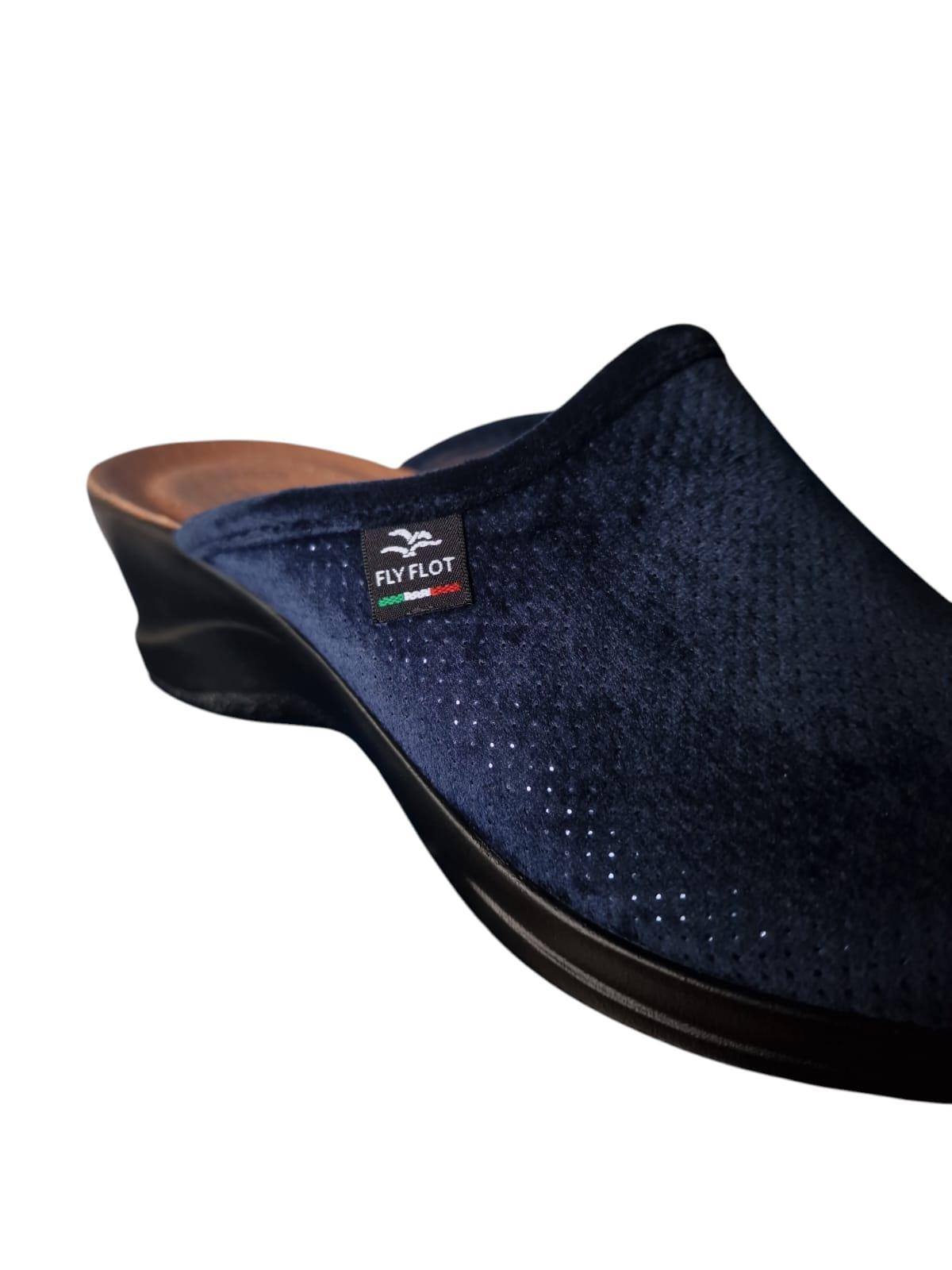 Pantofole da donna Fly Flot velluto blu