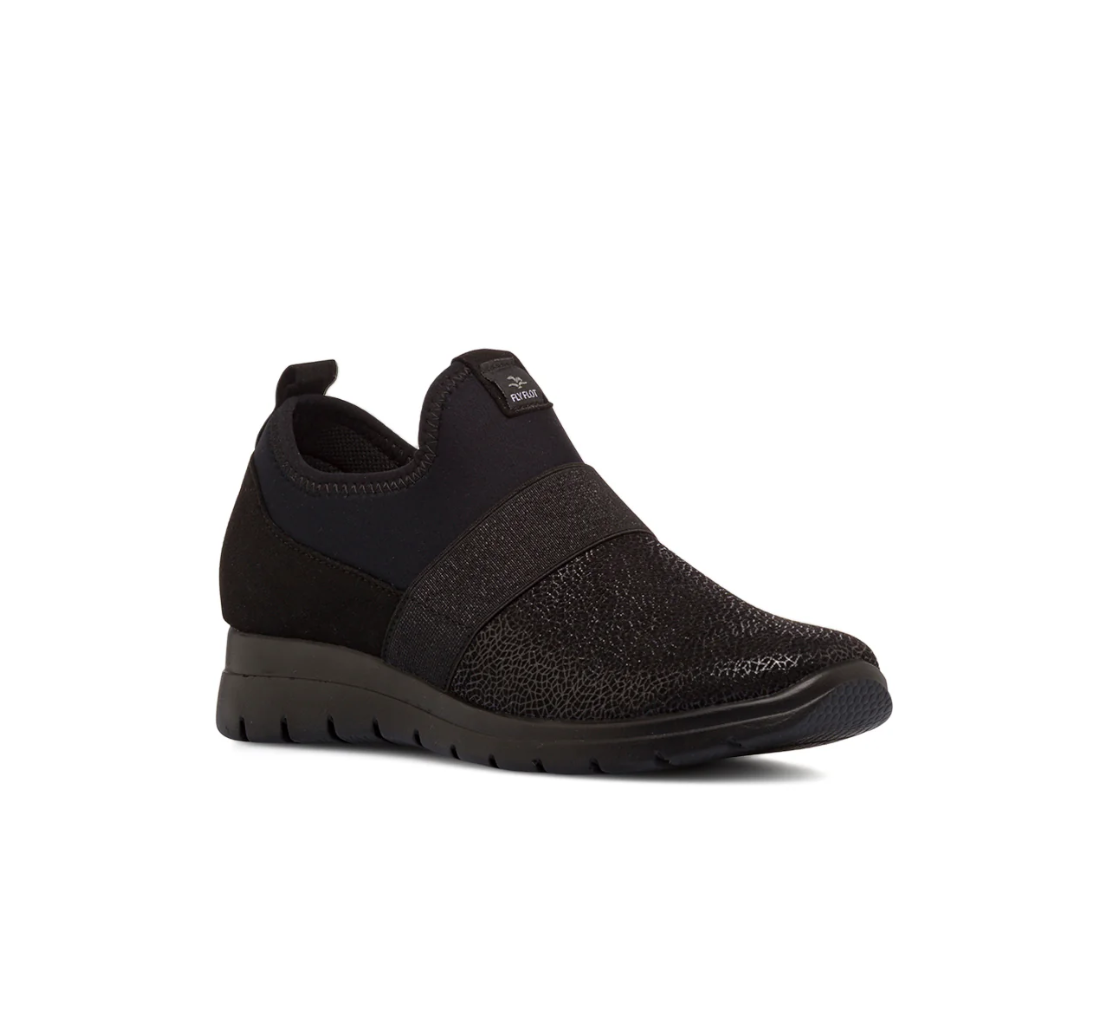 Sneakers Slip-on nere da Donna con fascia elastica Fly Flot