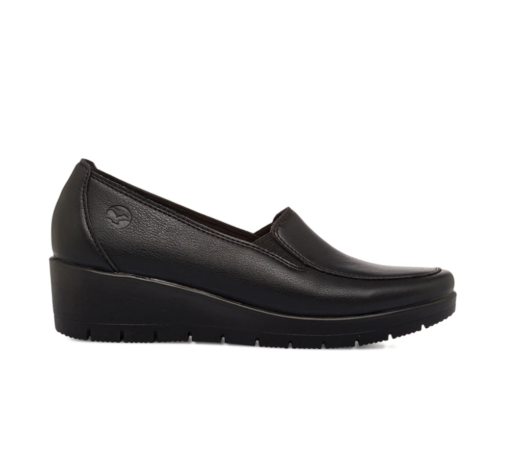 Mocassini neri da Donna con zeppa Fly Flot